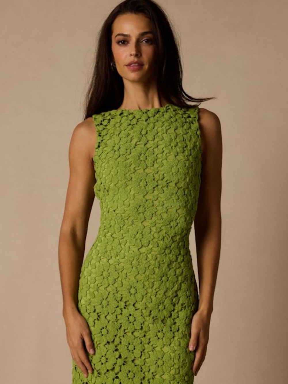 Lulus Jazlene Bright Green Crochet Knit Mini Dress - Size M